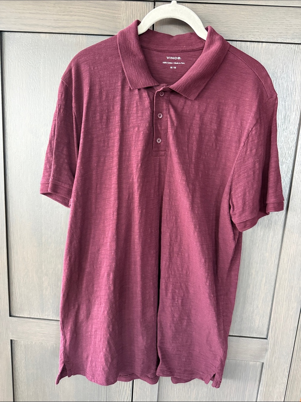 Vince Men's Polo Shirt - Deep Burgundy Men’s M